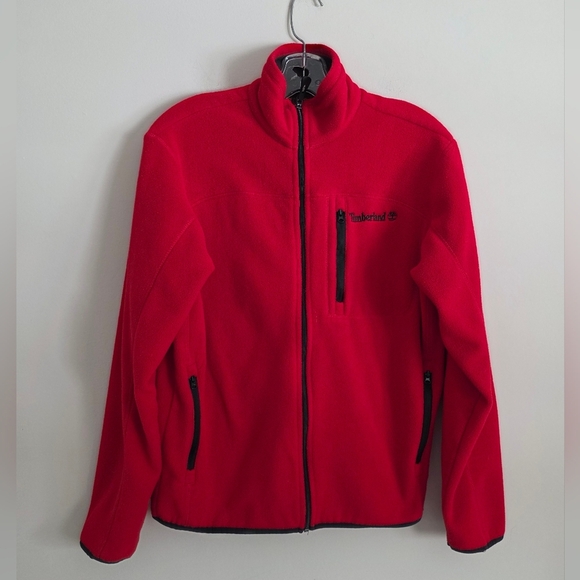 Timberland Other - TIMBERLAND | Zip Up Fleece Sweatshirt Red Mens Sz S